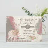 Boho Deer Beer Woodland Forest Pset Baby shower Kaart (Staand voorkant)
