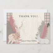 Boho Deer Beer Woodland Forest Pset bedankt Kaart (Voorkant)