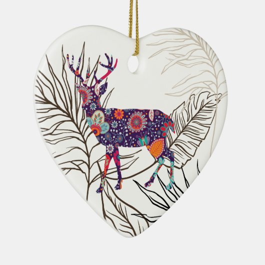 Boho Deer Blijf Wild Gypsy Kind Keramisch Ornament (Rechts)