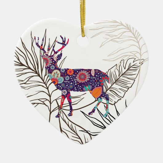 Boho Deer Blijf Wild Gypsy Kind Keramisch Ornament (Voorkant)