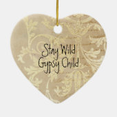 Boho Deer Blijf Wild Gypsy Kind Keramisch Ornament (Achterkant)