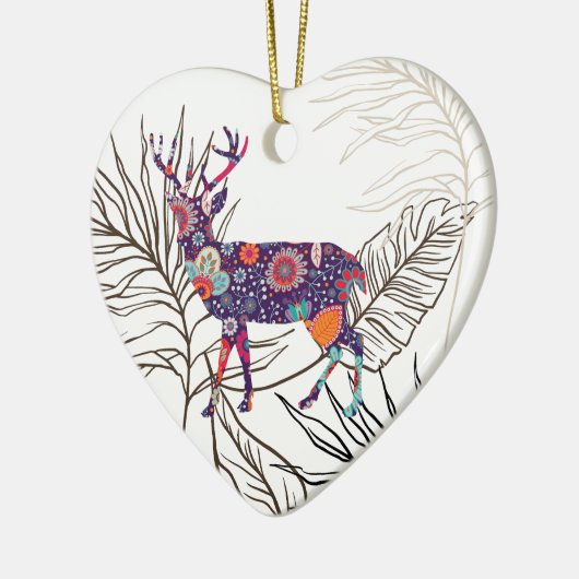 Boho Deer Blijf Wild Gypsy Kind Keramisch Ornament (Links)