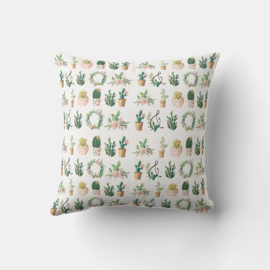Boho Deer Cactus Succulent Baby Nursery Pillow Kussen (Achterkant)