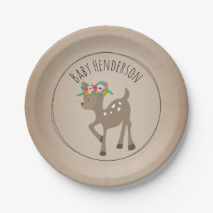 Boho Deer Cardstock geïnspireerd op aangepast Bab Papieren Bordje