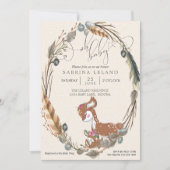 BOHO Deer en Fawn Baby shower Kaart (Voorkant)