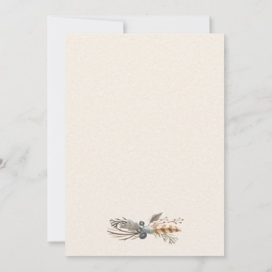 BOHO Deer en Fawn Baby shower Kaart (Achterkant)