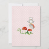 BOHO Deer Fox Owl Forest Pink Girl Baby shower Kaart (Achterkant)