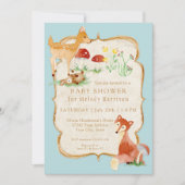 BOHO Deer Fox Owl Forest Woodsy Boy Baby shower Kaart (Voorkant)