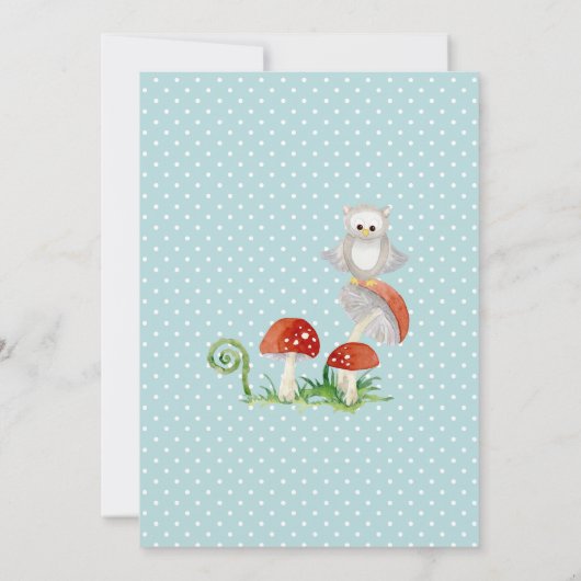 BOHO Deer Fox Owl Forest Woodsy Boy Baby shower Kaart (Achterkant)