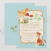 BOHO Deer Fox Owl Forest Woodsy Boy Baby shower Kaart (Voorkant / Achterkant)