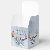 Boho Deer gewei met blauwe bloemen bruiloft Bedankdoosjes (Geopend)