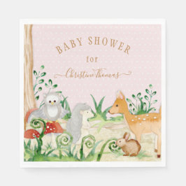 BOHO Deer Hedgel Owl Forest Woodsy Baby shower Servet