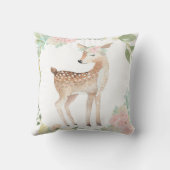 Boho Deer Woodland Blush Baby Girl Nursery Pillow Kussen (Achterkant)