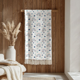 Boho deken cadeau regenboog pastel voor kinderen