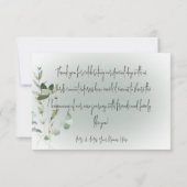 Boho Delicate Greenery Modern Wedding Bedankt (Achterkant)