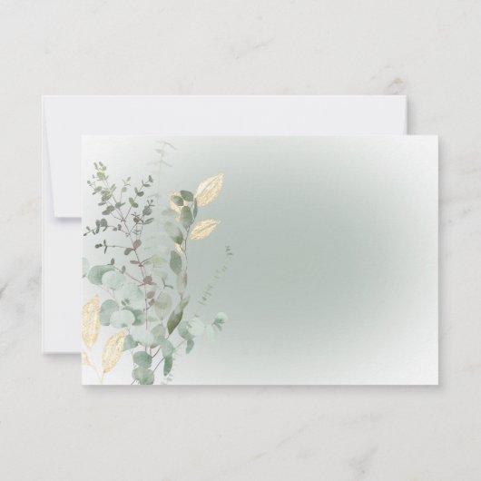Boho Delicate Groen Moderne Bruiloft Save The Date (Achterkant)