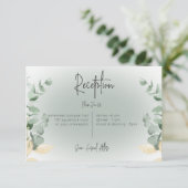 Boho Delicate Groen Moderne Receptie Informatiekaartje (Staand voorkant)