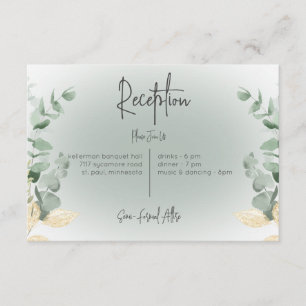 Boho Delicate Groen Moderne Receptie Informatiekaartje