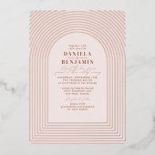 Boho Delicate Terracotta Blush Wedding Arch Folie Uitnodiging (Voorkant)