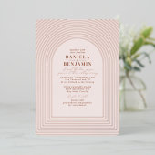 Boho Delicate Terracotta Blush Wedding Arch Folie Uitnodiging (Staand Voorkant)