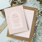 Boho Delicate Terracotta Blush Wedding Arch Folie Uitnodiging