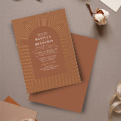 Boho Delicate Terracotta Rust Wedding Arch Folie Uitnodiging