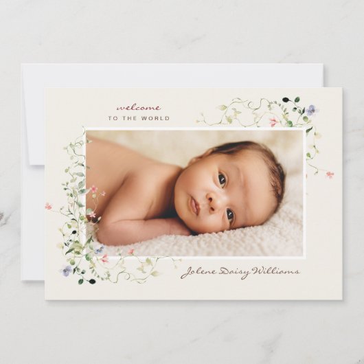 Boho Delicate Wildflower | 4 Foto Geboorte (Voorkant)