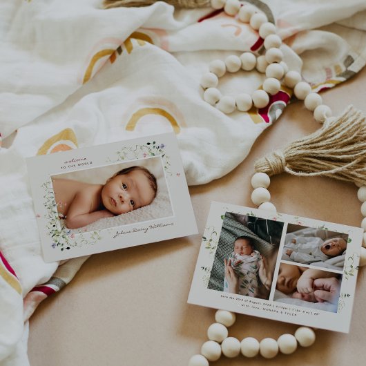 Boho Delicate Wildflower | 4 Foto Geboorteaankondi
