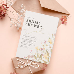 Boho Delicate Wildflower Vrijgezellenfeest Kaart