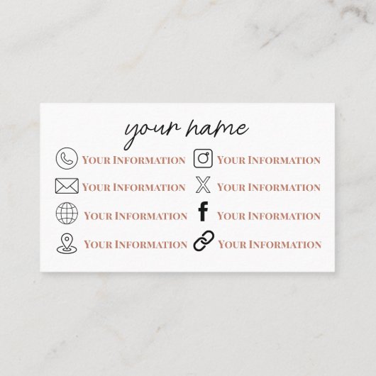 Boho Derset Flower Visitekaartje (Achterkant)