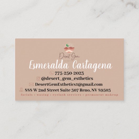 Boho Derset Flower Visitekaartje (Achterkant)