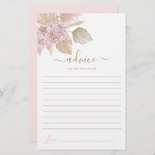 Boho Desert Advice for the Mam To be Card (Voorkant / Achterkant)