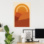Boho Desert Arch Landschaps Poster | Retro Zon Ter (Thuiskantoor)