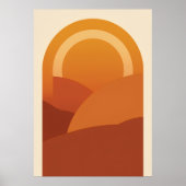 Boho Desert Arch Landschaps Poster | Retro Zon Ter (Voorkant)
