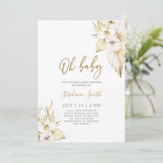 Boho Desert Baby shower Girl Invitation Kaart (Staand voorkant)