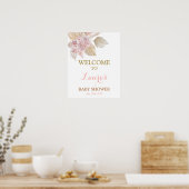 Boho Desert Baby shower Girl Welkomstteken Poster (Keuken)