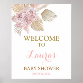 Boho Desert Baby shower Girl Welkomstteken Poster
