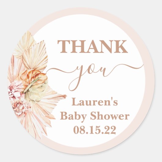 Boho Desert Baby shower Ronde Sticker (Voorkant)