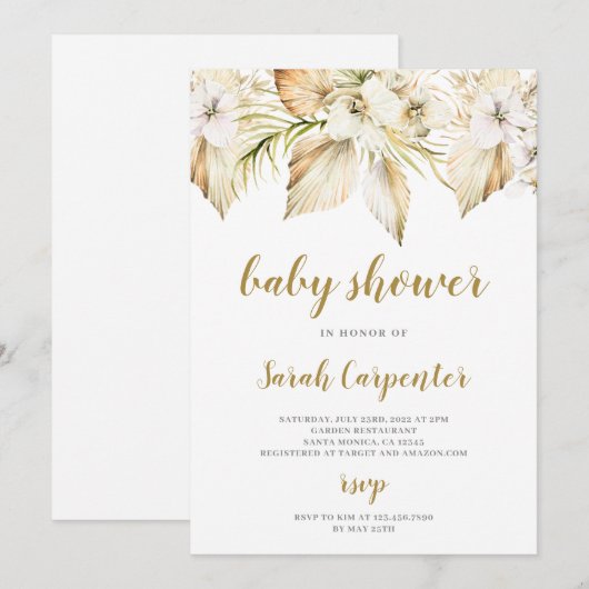 Boho Desert Baby shower uitnodiging (Voorkant / Achterkant)