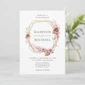 Boho Desert Bloemen Bruiloft Kaart (Staand voorkant)