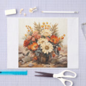 Boho Desert Bloemenboeket Kunst voor Decoupage Tissuepapier (Craft)