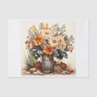 Boho Desert Bloemenboeket Kunst voor Decoupage Tissuepapier