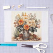 Boho Desert Bloemenboeket Kunst voor Decoupage Tissuepapier (Craft)