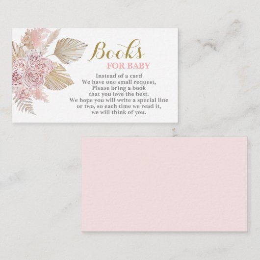 Boho Desert Boeken voor Baby Meisje Behuizing Kaar Informatiekaartje (Voorkant / Achterkant)