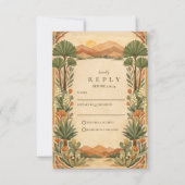 Boho Desert Botanical Wedding RSVP Kaartje (Voorkant)