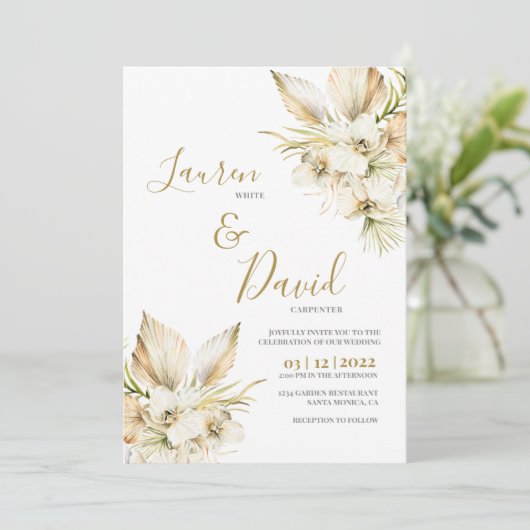 Boho Desert bruiloft Uitnodiging (Staand voorkant)