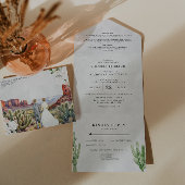 Boho Desert Cactus | All-in-One Trouw Uitnodiging