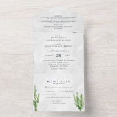 Boho Desert Cactus | All-in-One Trouw Uitnodiging (Binnen)