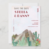 Boho Desert Cactus Arizona Bestemming bruiloft Kaart (Voorkant)