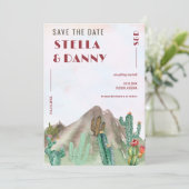 Boho Desert Cactus Arizona Bestemming bruiloft Kaart (Staand voorkant)